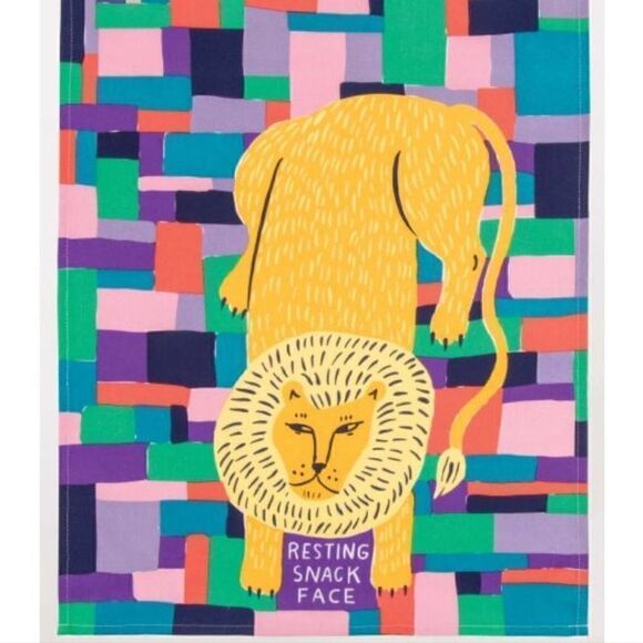 New Blue Q Dish Towel Resting Snack Face Yellow - Picture 2 of 2